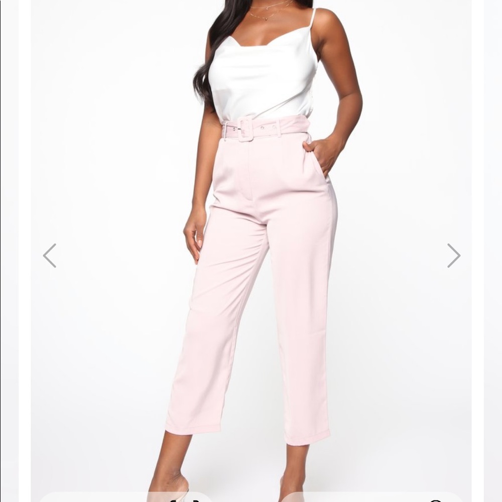 Irene Belted Crop Pants - Mauve